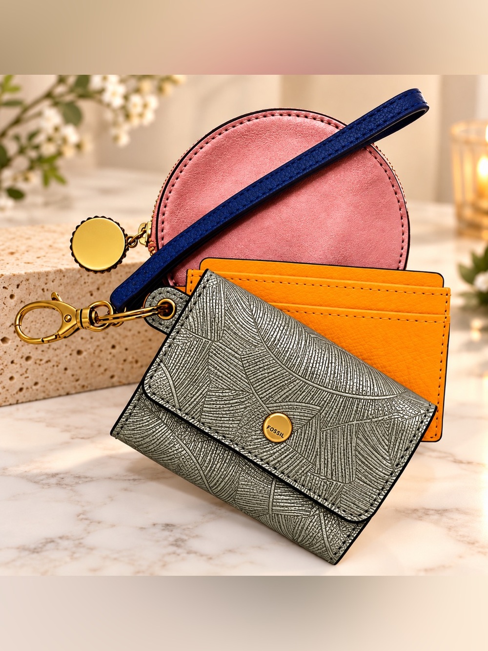 Fossil Rio Leather Pouch Wristlet